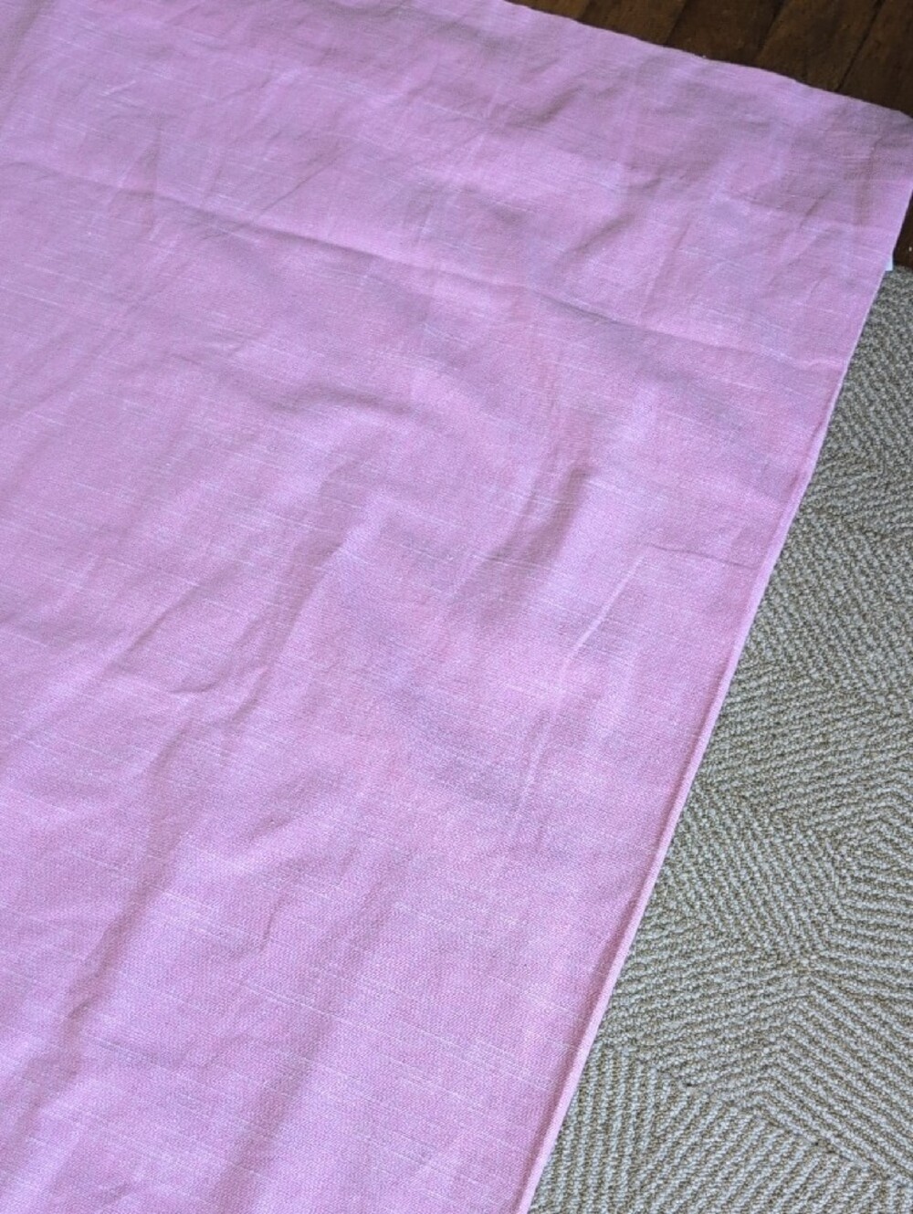 Pottery Barn Kids Evelyn Pink Linen Blend Blackout Curtains Panel Pair 44" x 84" - Picture 8 of 14